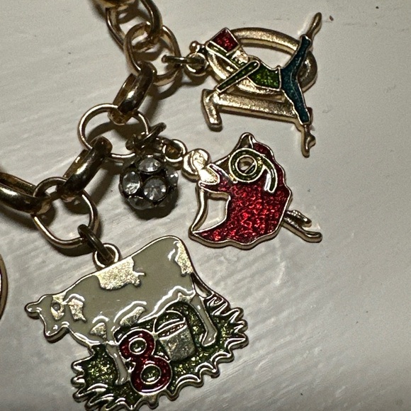 🛍️soldHoliday Gold Plated '12 Days of Christmas' Charm Bracelet OS 0679 P - Picture 9 of 13